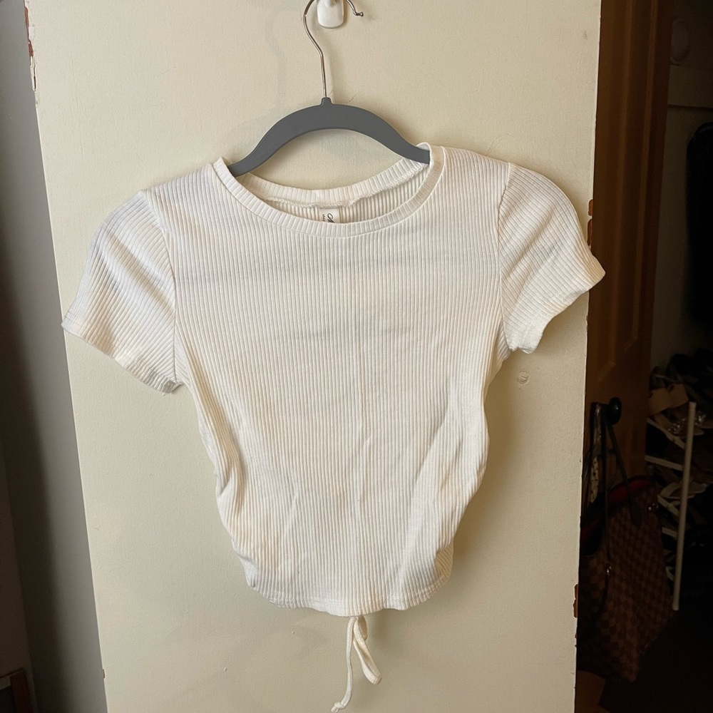 Ribbed Open-back Top